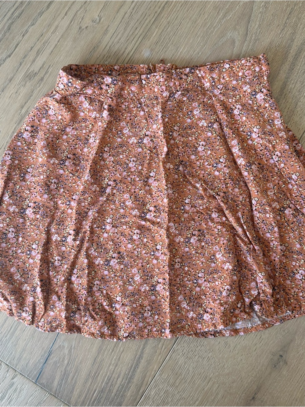 Art Class Floral A-Line Skirt - Lightweight Rust S